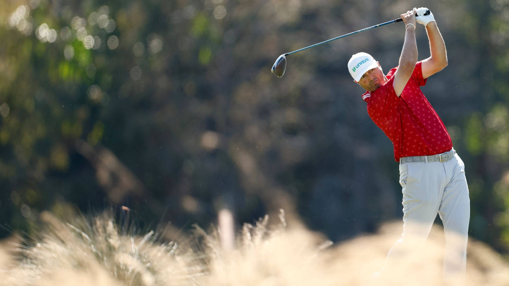 Ryan Palmer, red shirt, golfing, Full HD Desktop Wallpaper