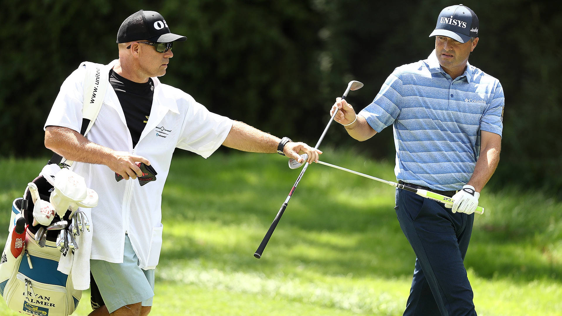 Ryan Palmer, golf clubs, sunny course, Full HD Desktop Wallpaper
