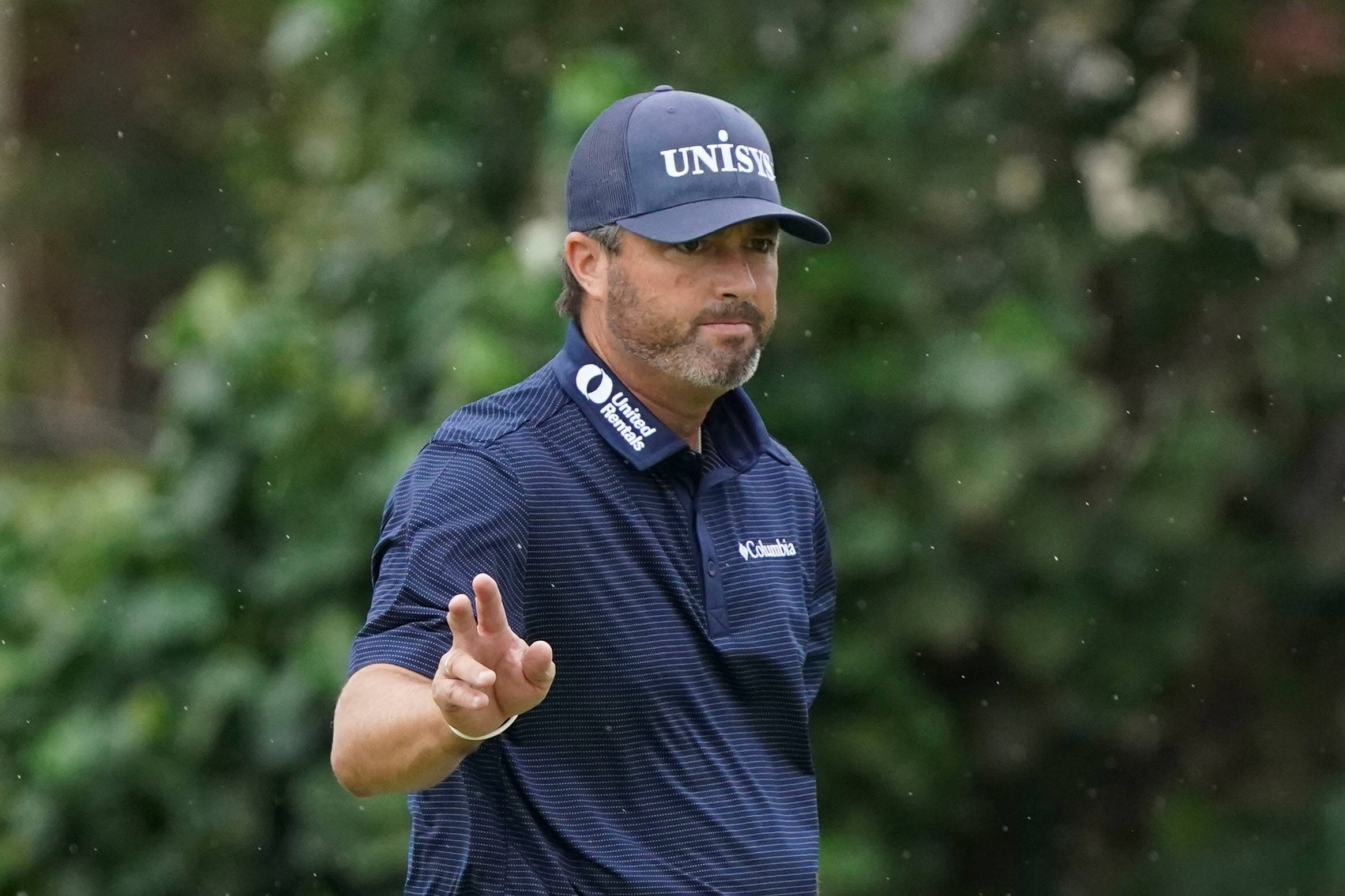 Ryan Palmer, navy striped polo, cap, Full HD Desktop Wallpaper
