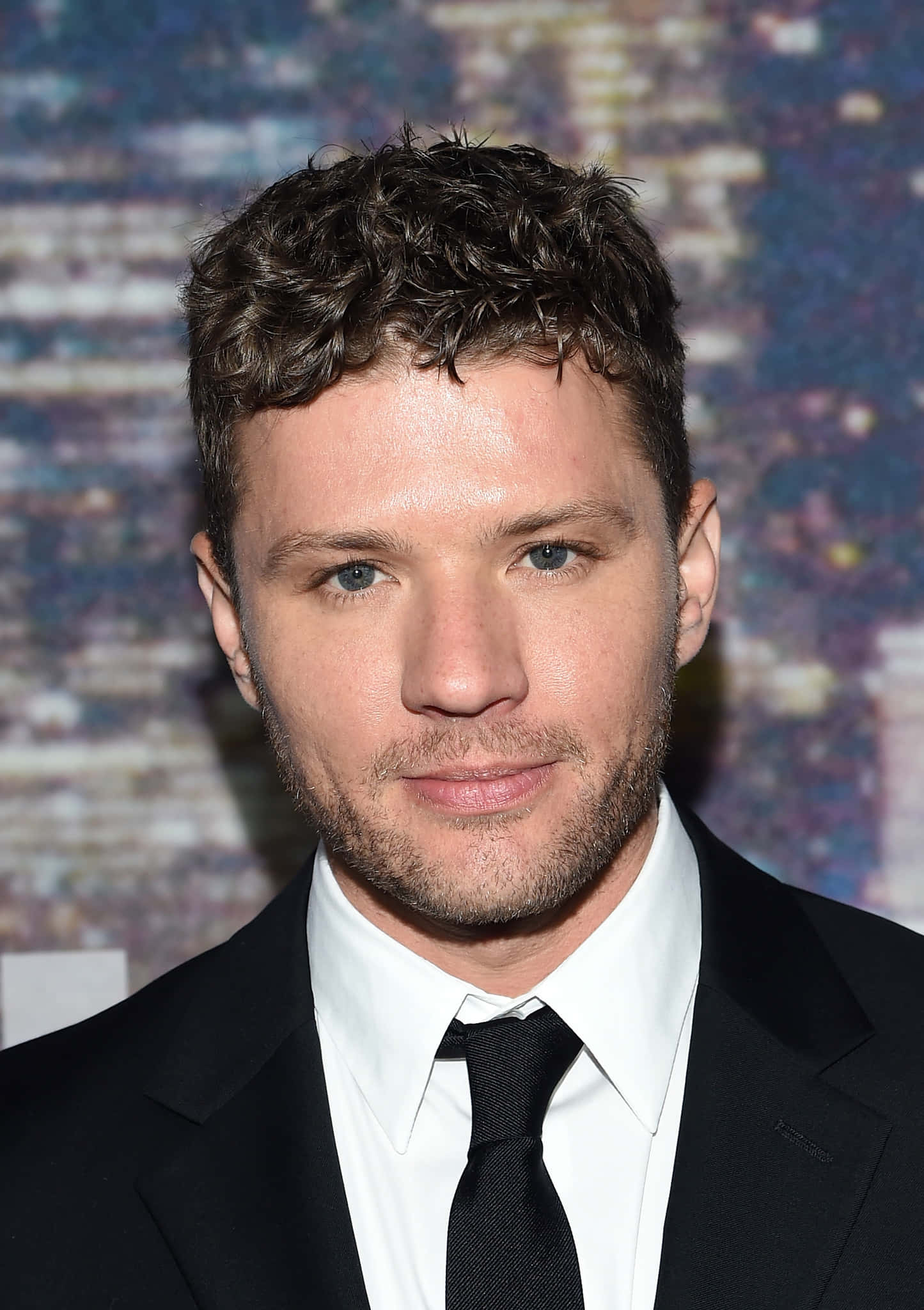 Ryan Phillippe, black suit and tie, dark curly hair, Full HD Phone Wallpaper