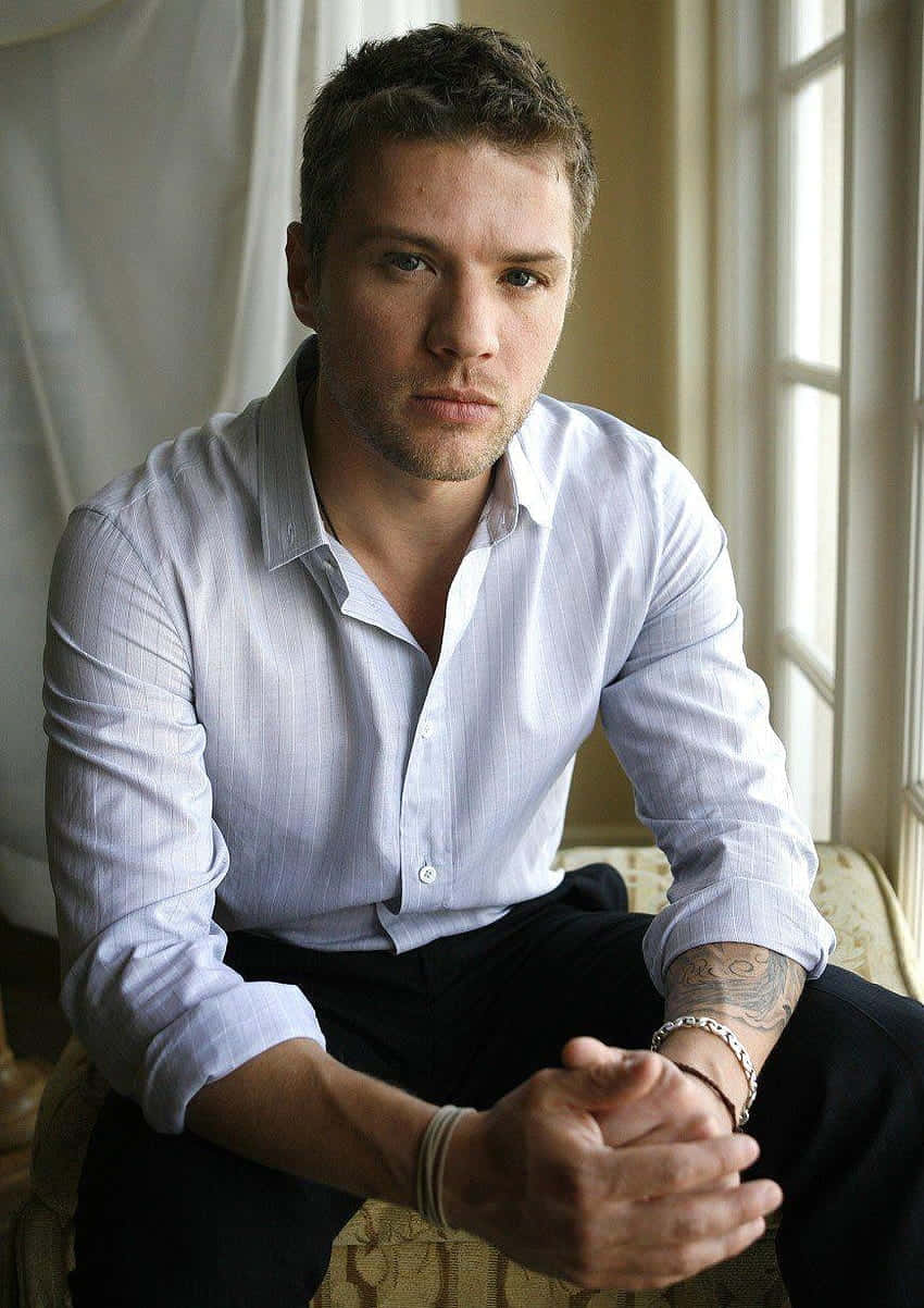 Ryan Phillippe, American, light blue shirt, SD Phone Wallpaper
