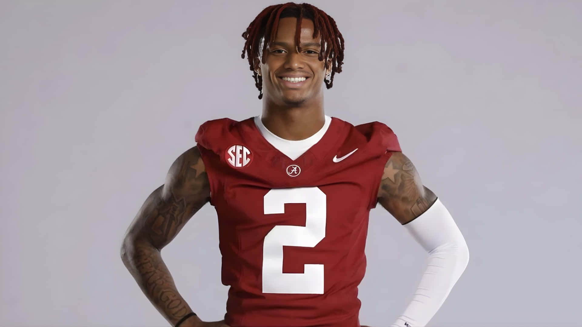 Ryan Williams, crimson Alabama jersey, number two, Full HD Desktop Wallpaper