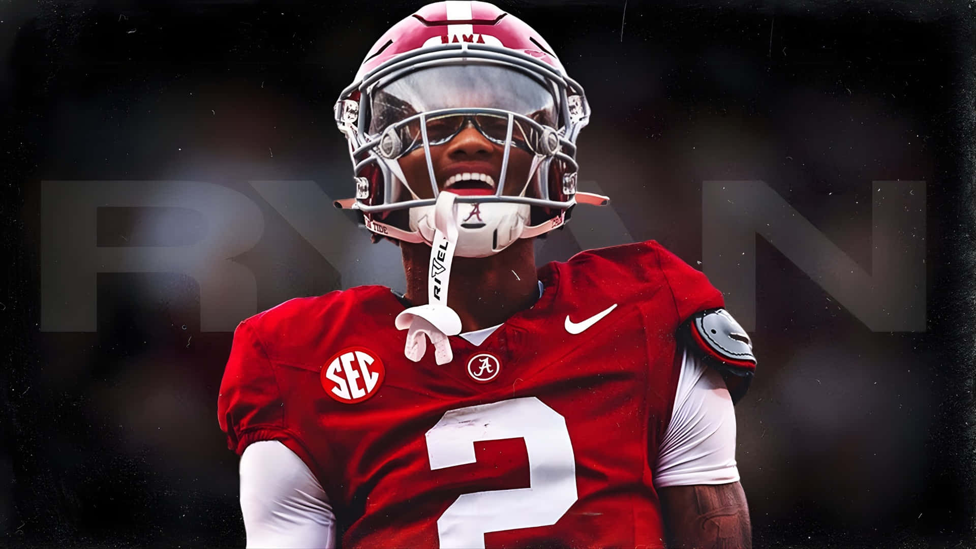 Ryan Williams, crimson Alabama jersey, number two, Full HD Desktop Wallpaper