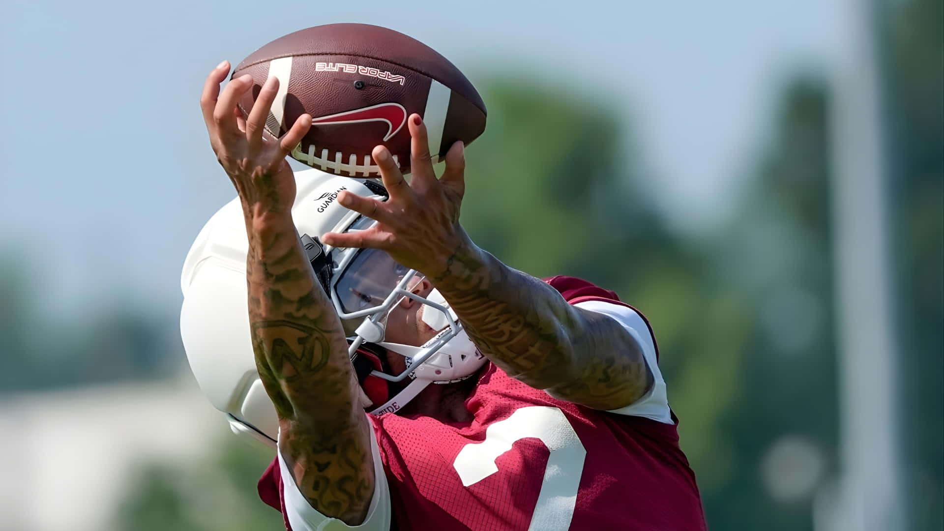 Ryan Williams, maroon jersey, white helmet, Full HD Desktop Wallpaper