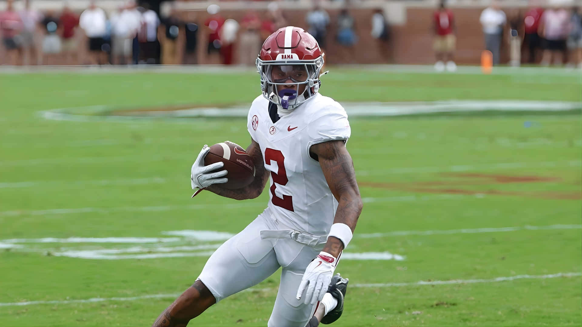 Ryan Williams, football player, white and crimson gear, Full HD Desktop Wallpaper