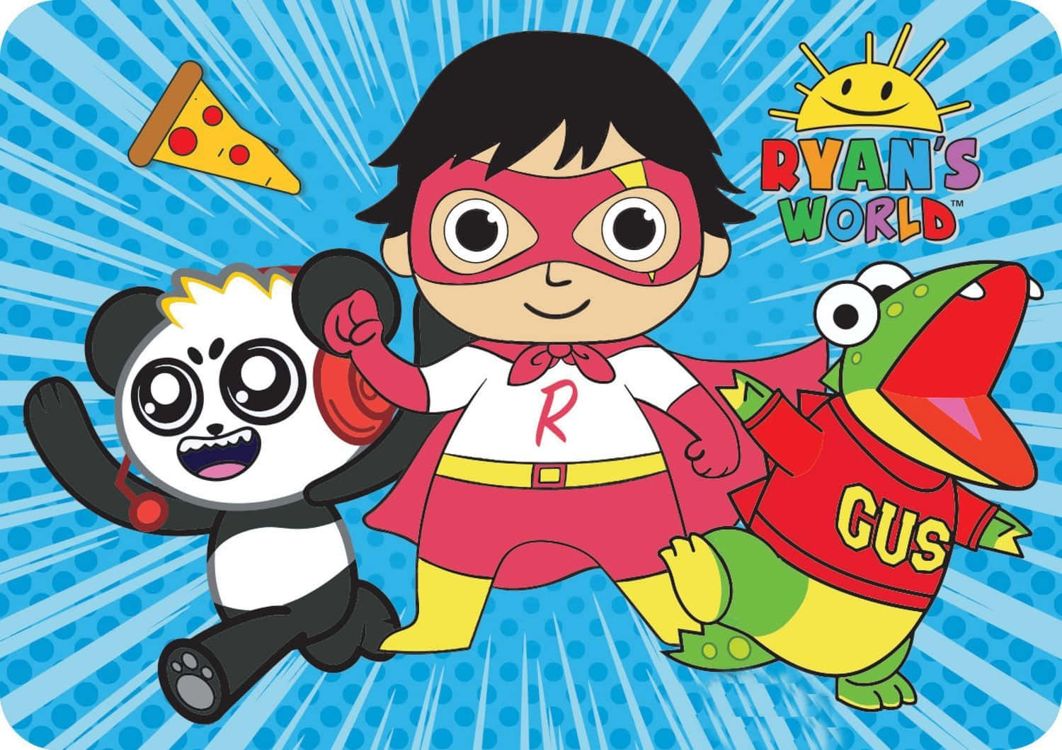 Ryans World, red superhero suit, panda, HD Desktop Wallpaper