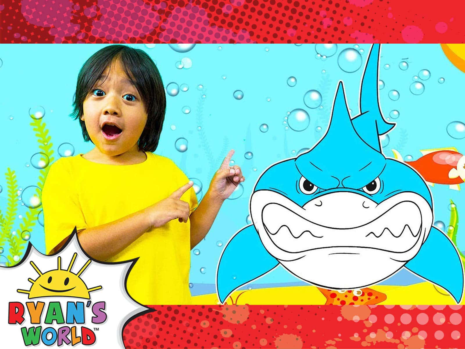 Ryans World, young boy, shark, HD Desktop Wallpaper