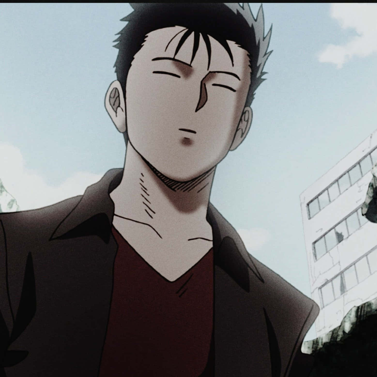 Ryo Shimazaki, spiky black hair, ruined urban setting, HD Desktop Wallpaper