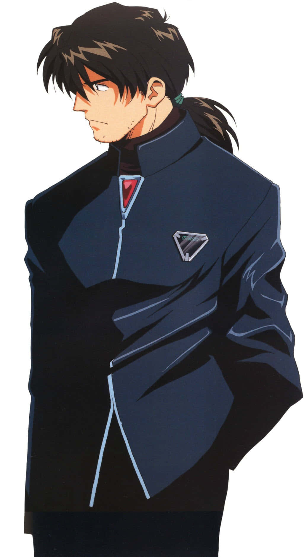 Ryoji Kaji, dark blue high-collared jacket, silver zipper, HD Phone Wallpaper