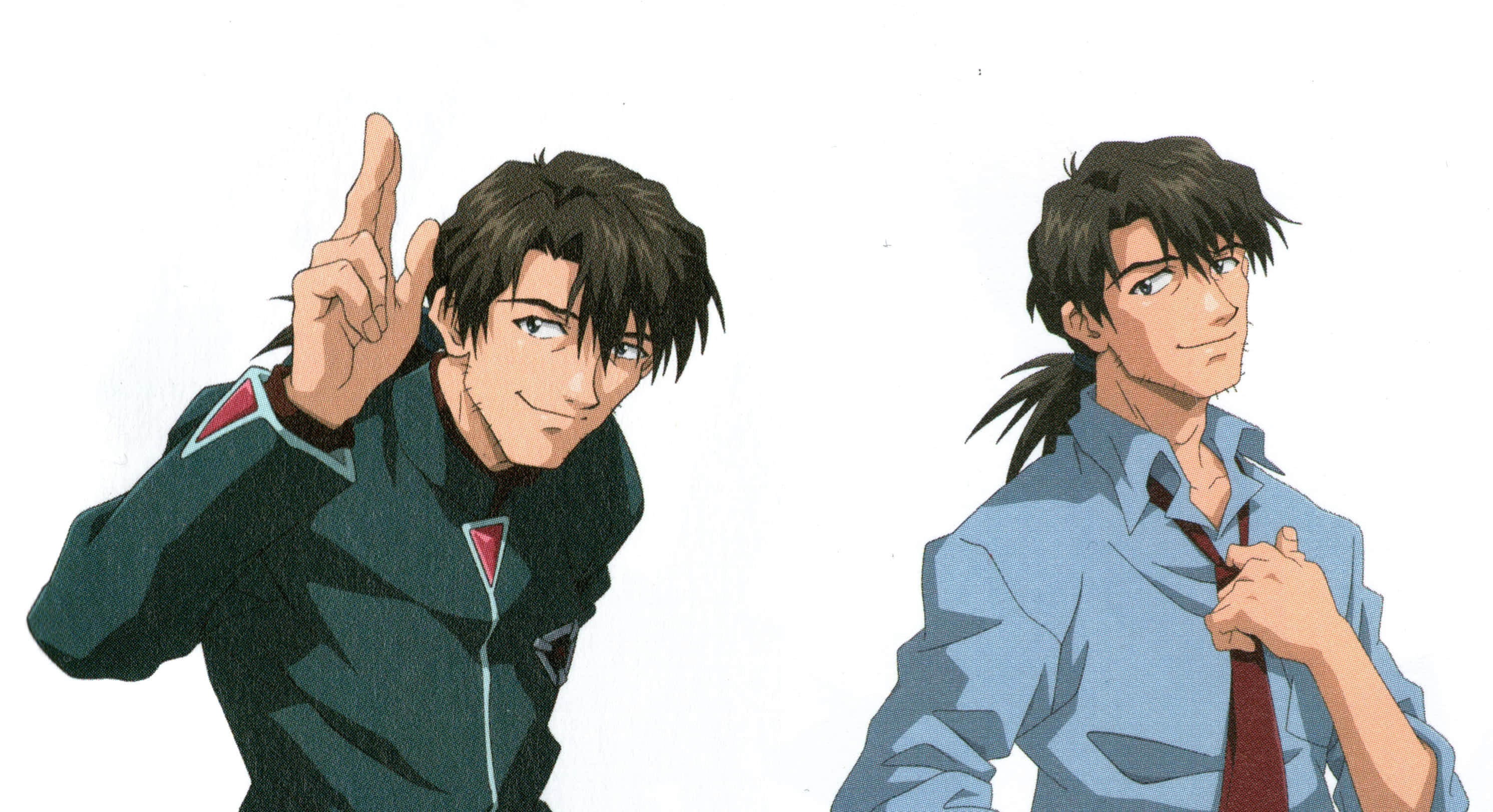Ryoji Kaji, green jacket, blue shirt, 2K Desktop Wallpaper