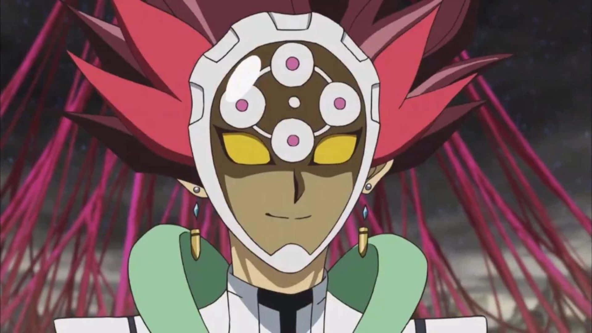 Ryoken Kogami, red spiky hair, white mask, Full HD Desktop Wallpaper