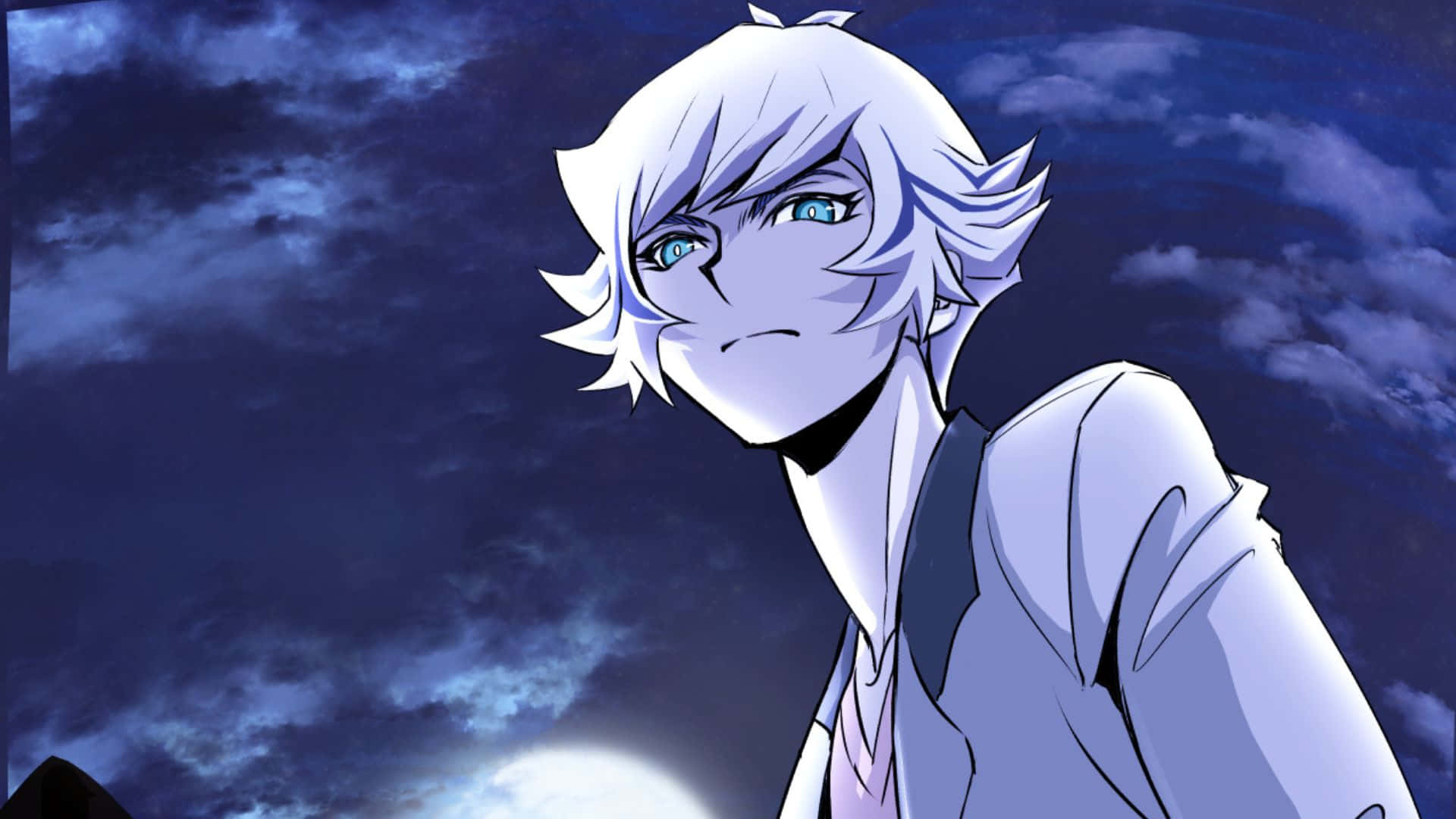 Ryoken Kogami, silver-haired, blue eyes, Full HD Desktop Wallpaper
