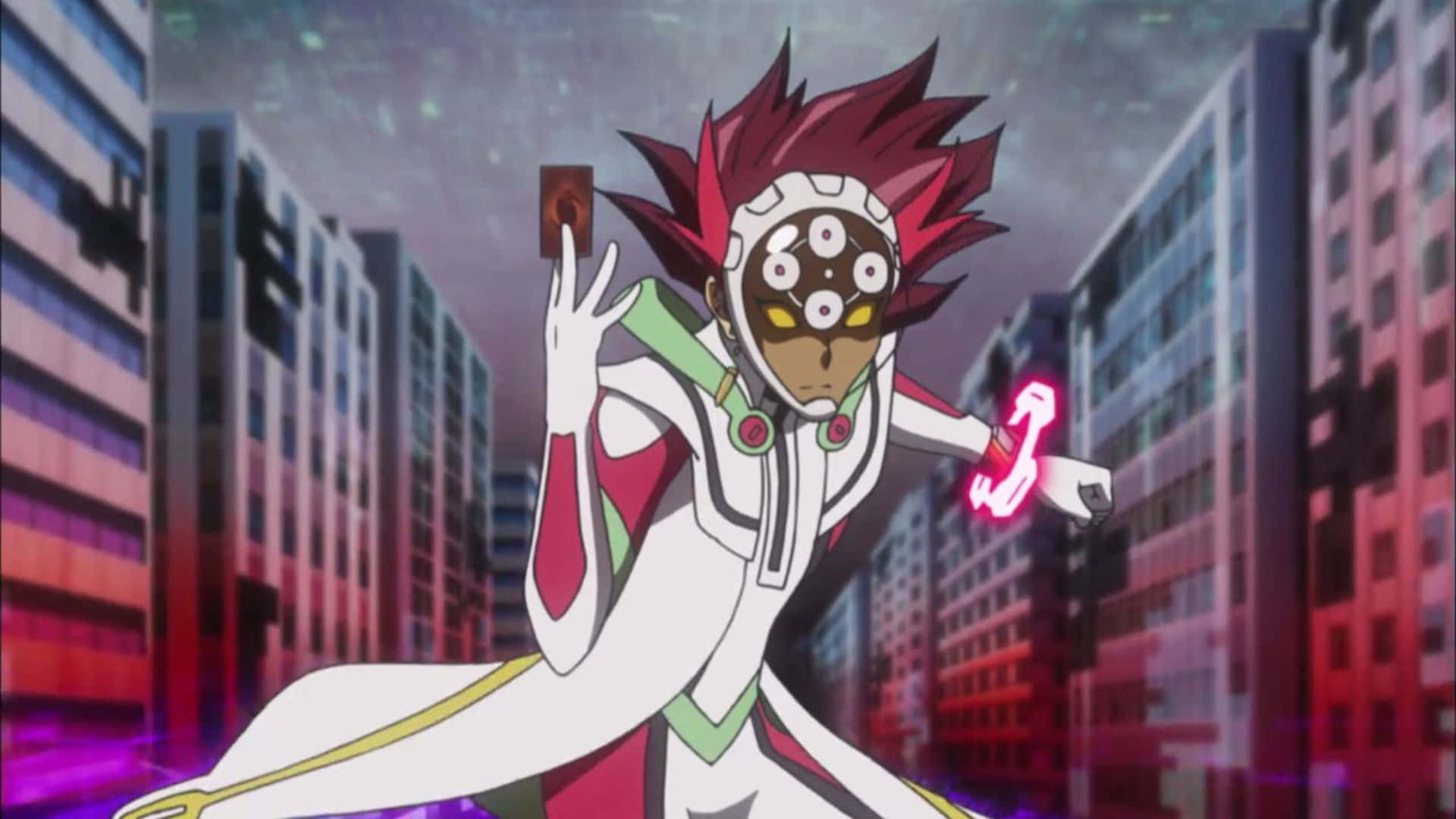 Ryoken Kogami, red spiky hair, mask, Full HD Desktop Wallpaper
