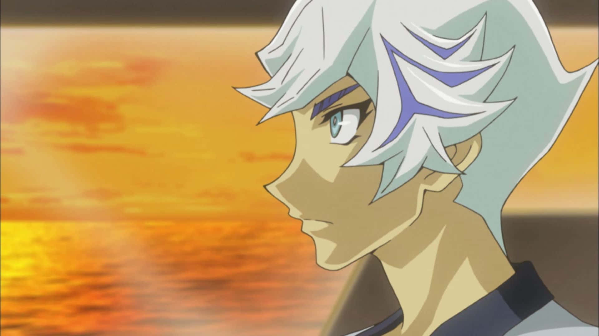 Ryoken Kogami, silver hair, blue eyes, Full HD Desktop Wallpaper