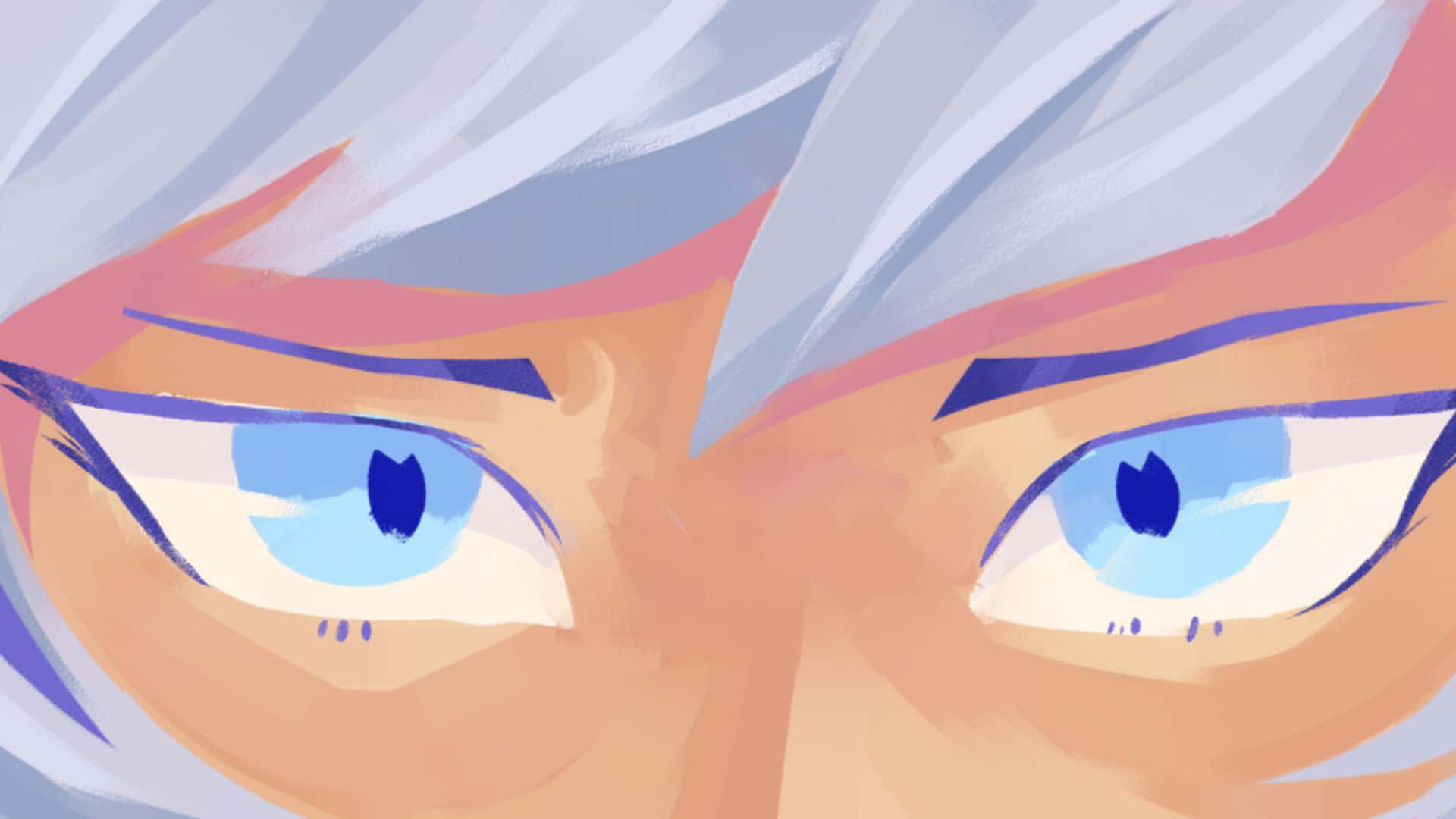 Ryoken Kogami, blue eyes, silver hair, Full HD Desktop Wallpaper