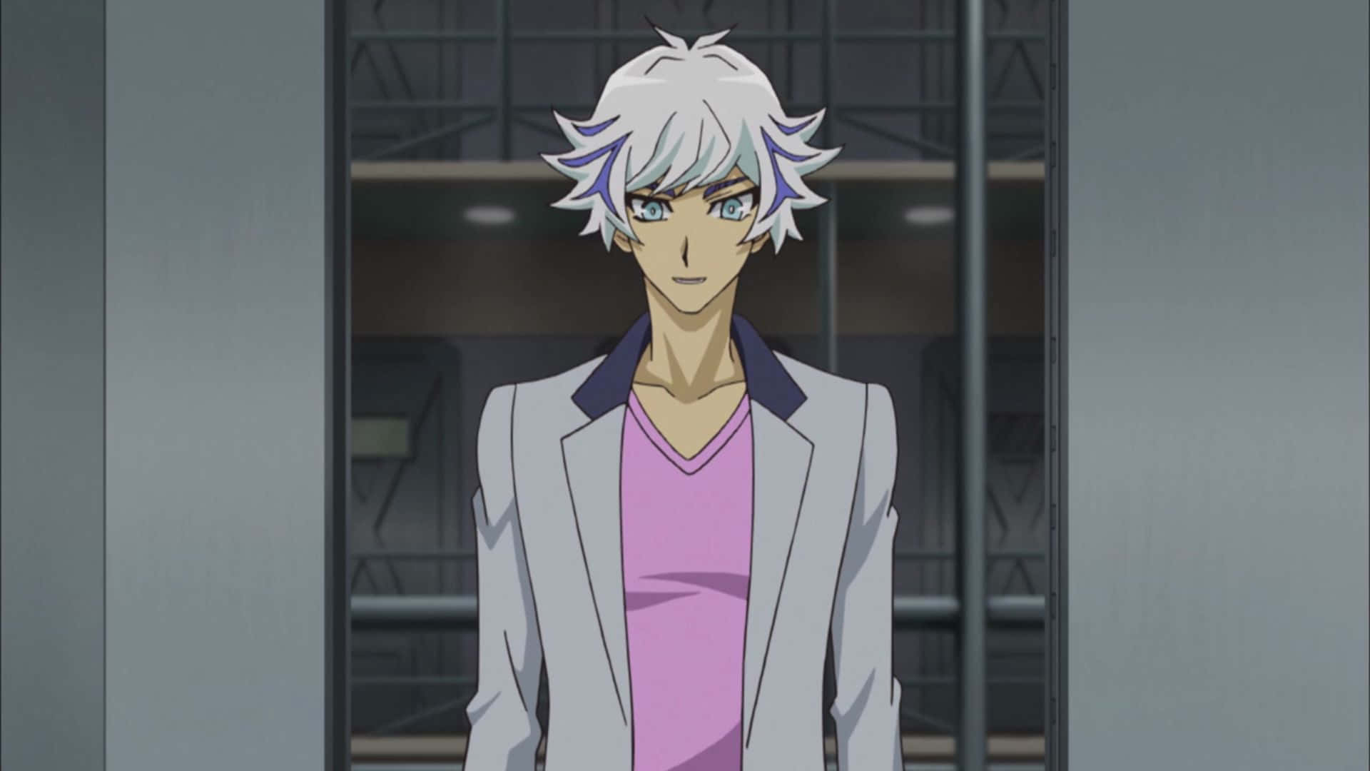 Ryoken Kogami, silver-haired, gray blazer, Full HD Desktop Wallpaper