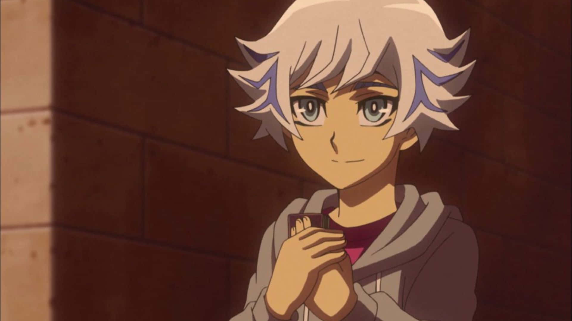 Ryoken Kogami, spiky white hair, blue eyes, Full HD Desktop Wallpaper