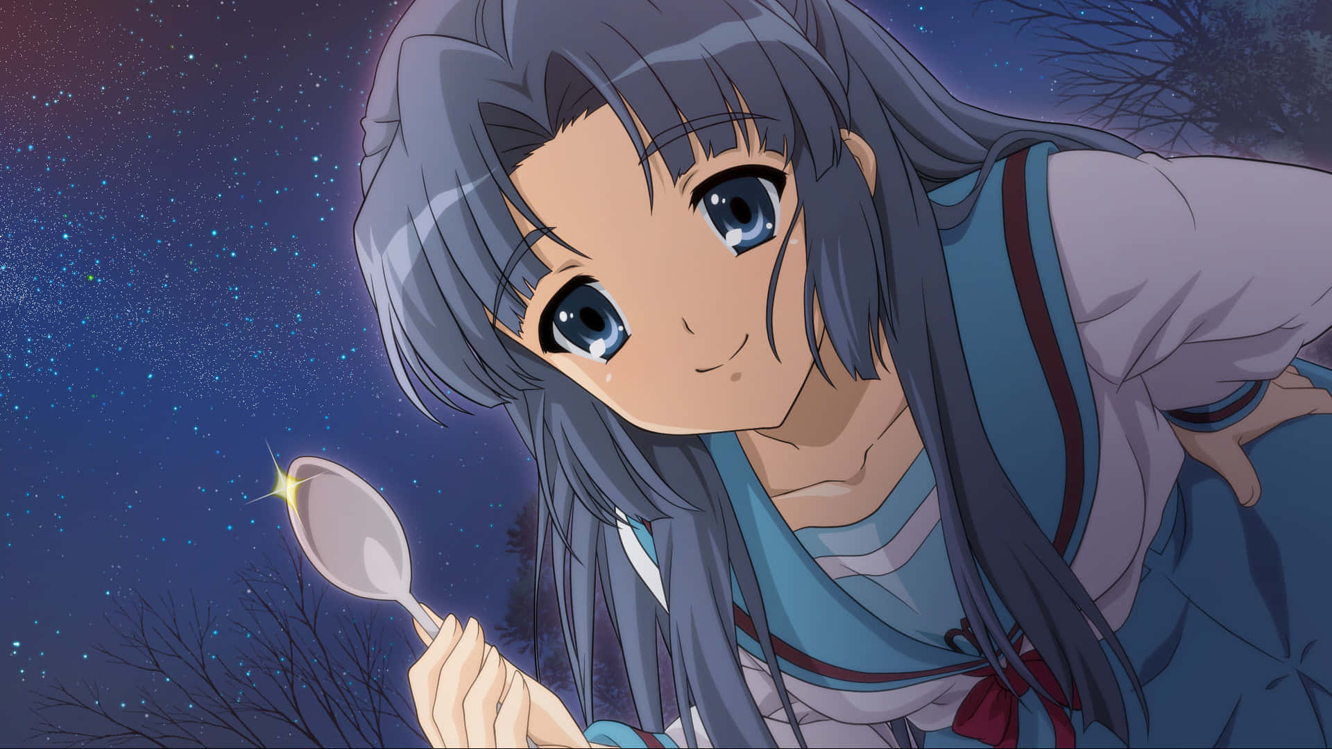 Ryoko Asakura, silver hair, blue eyes, Full HD Desktop Wallpaper