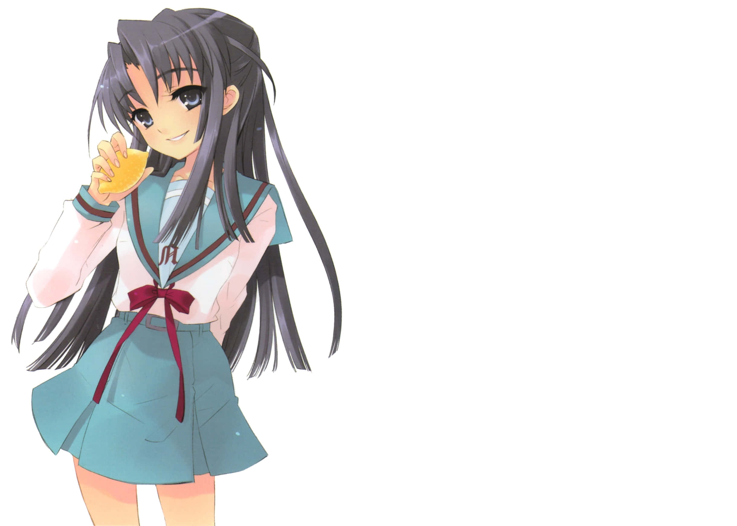 Ryoko Asakura, school uniform, yellow snack, Full HD Desktop Wallpaper