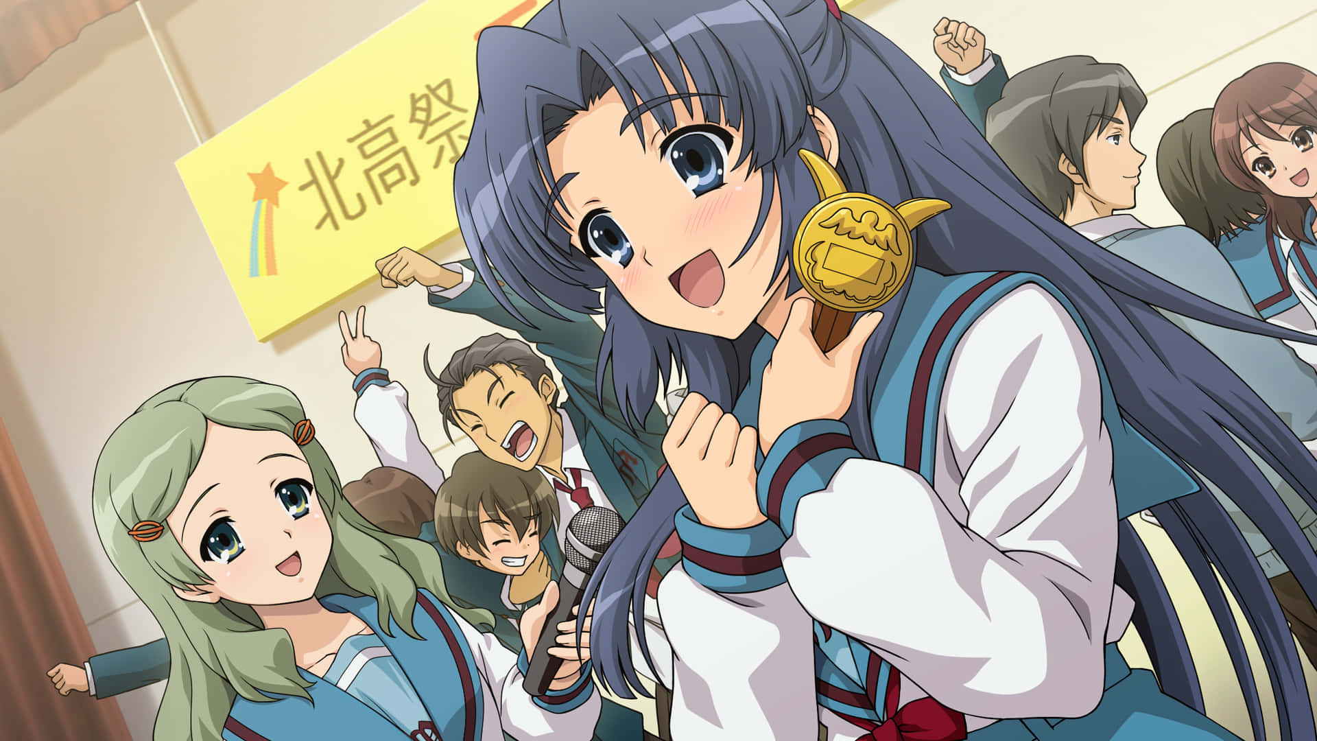 Ryoko Asakura, school uniform, trophy, Full HD Desktop Wallpaper