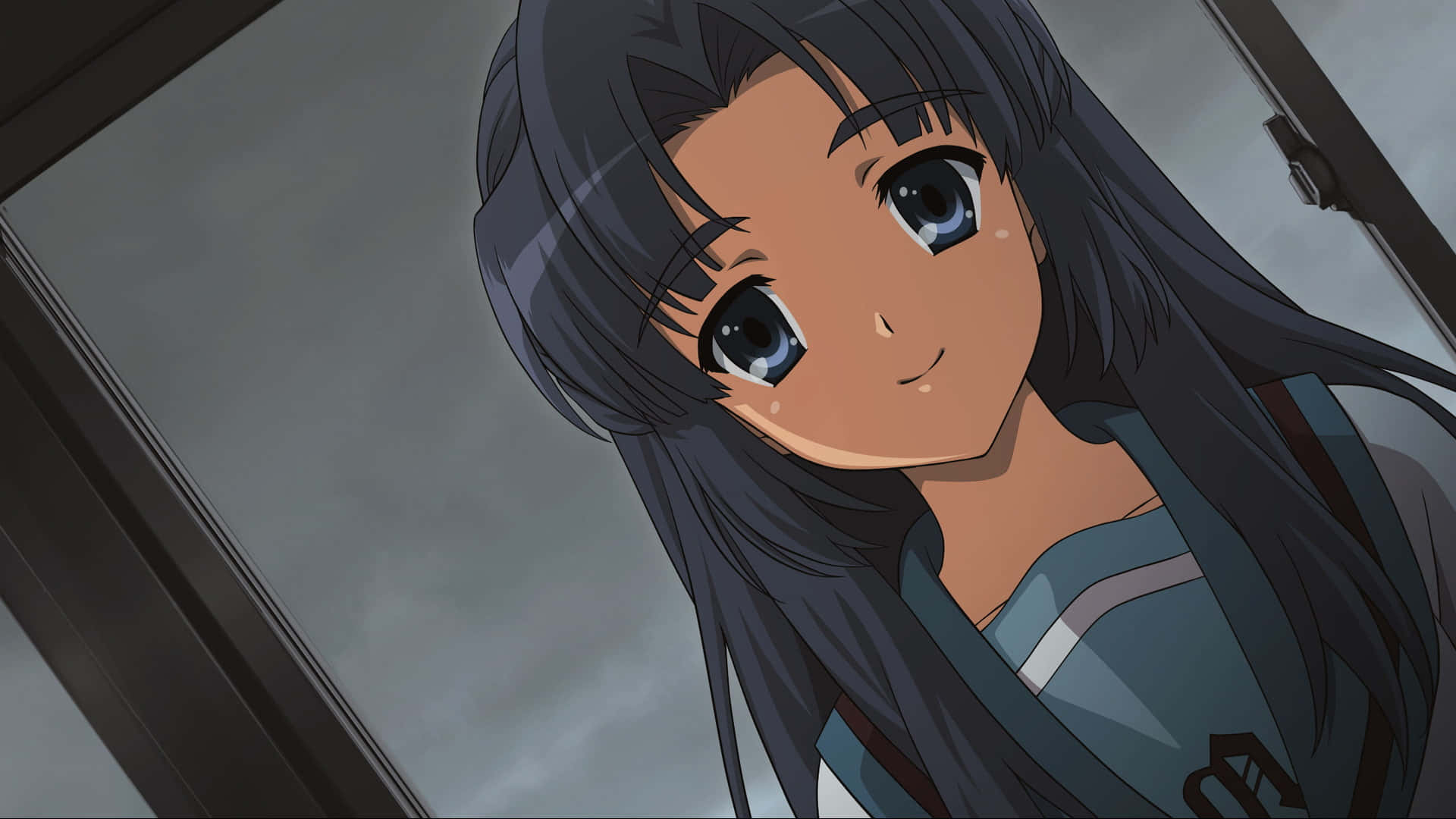 Ryoko Asakura, long dark hair, blue eyes, Full HD Desktop Wallpaper