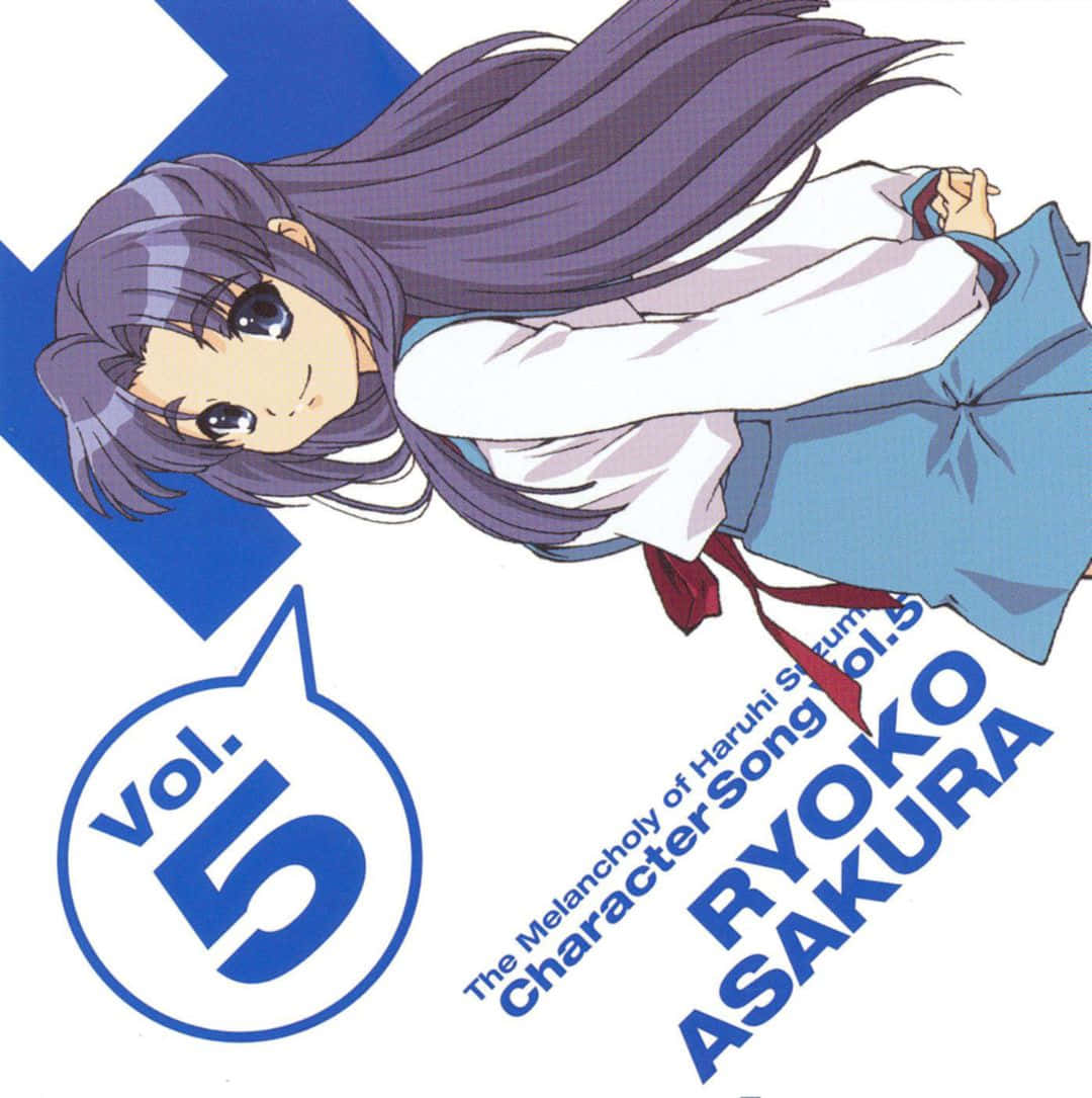 Ryoko Asakura, long purple hair, blue skirt, SD Phone Wallpaper