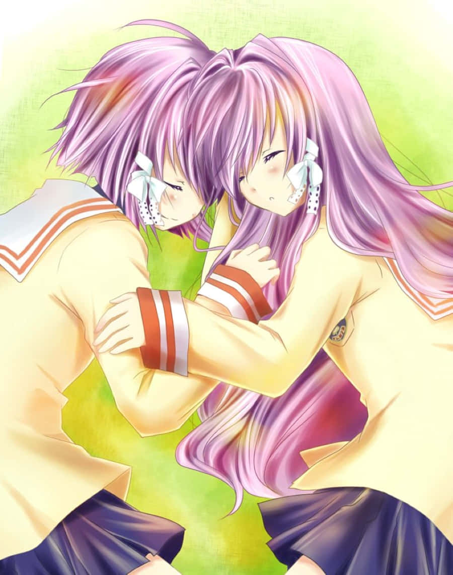 Ryou Fujibayashi, purple hair, school uniforms, SD Phone Wallpaper