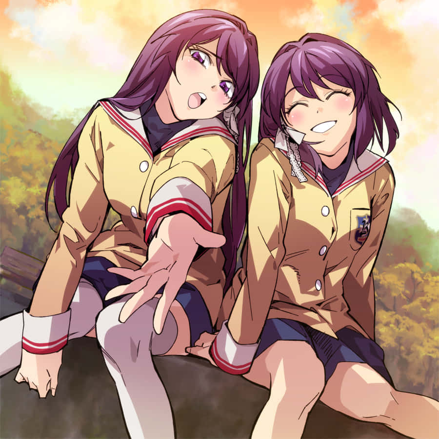 Ryou Fujibayashi, anime character, school uniforms, SD Desktop Wallpaper