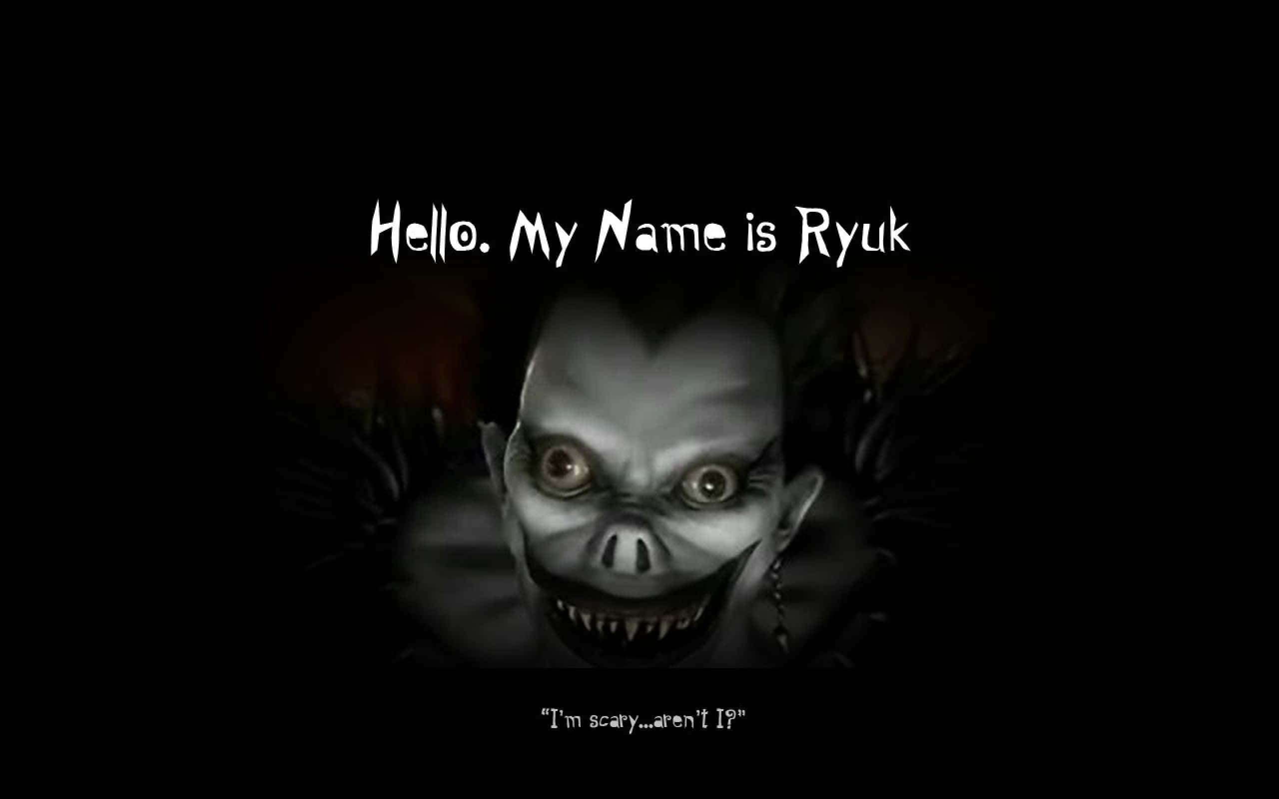 Ryuk, menacing anime character, wide grin, 2K Desktop Wallpaper