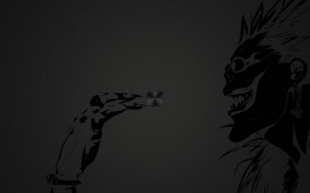 Ryuk, apple icon, demonic figure, SD Desktop Wallpaper