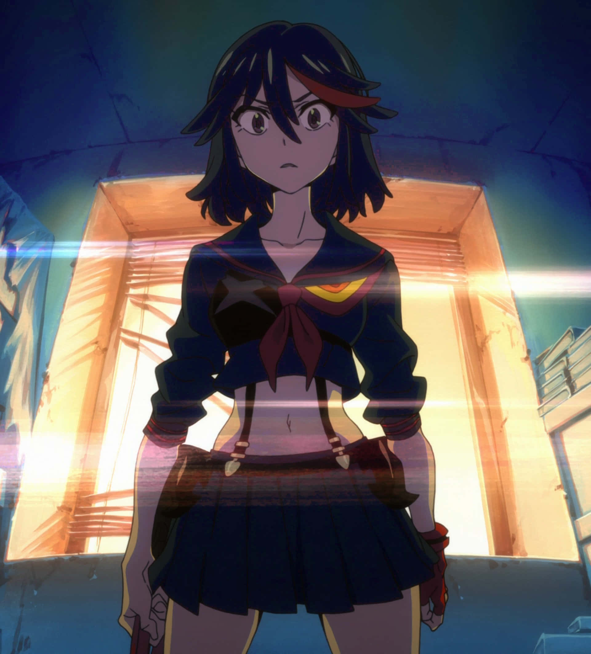 Ryuko Matoi, scissor blade, battle stance, Full HD Phone Wallpaper