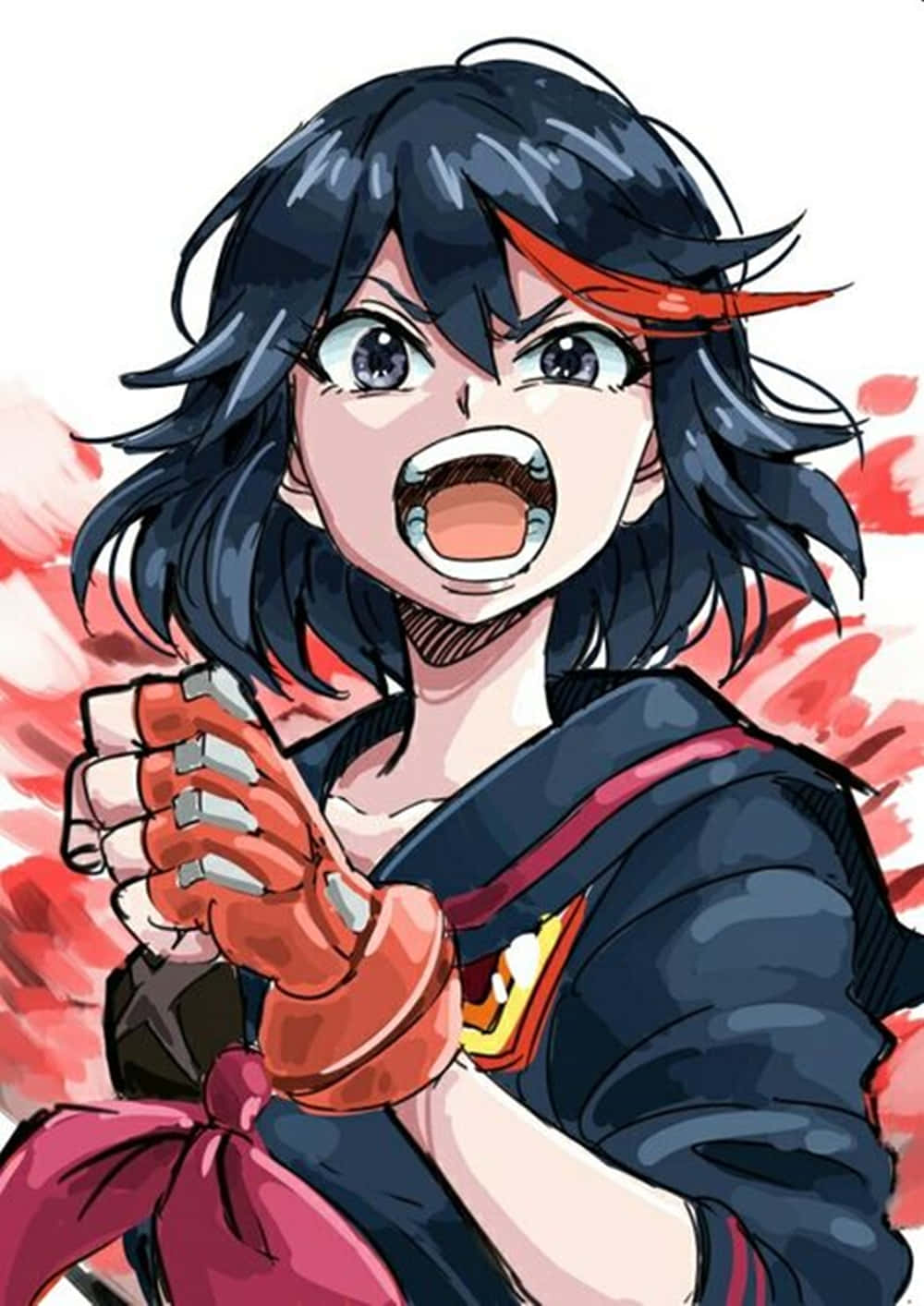 Ryuko Matoi, red headband, red gloves, HD Phone Wallpaper