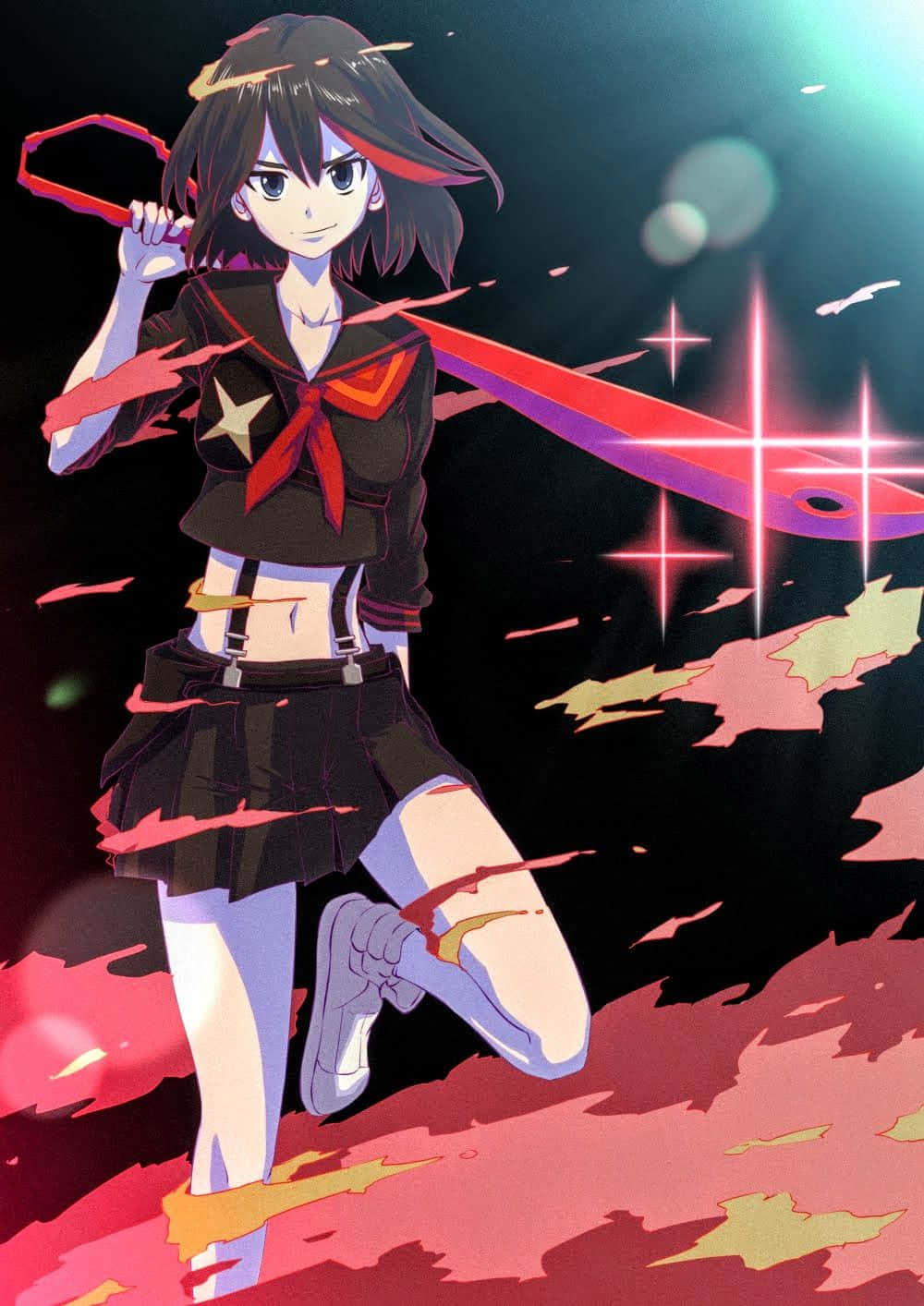 Ryuko Matoi, sailor uniform, glowing red sword, HD Phone Wallpaper