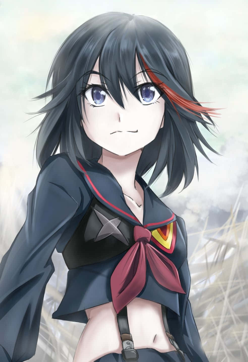 Ryuko Matoi, dark hair, red streaks, HD Phone Wallpaper