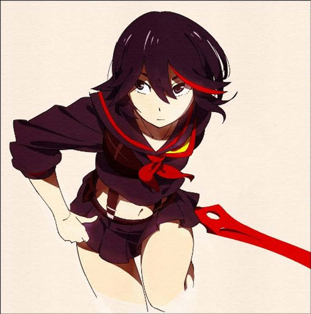 Ryuko Matoi, scissor blade, red weapon, SD Phone Wallpaper