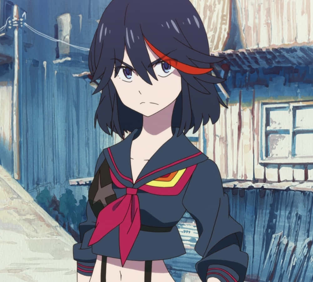 Ryuko Matoi, dark hair, red headband, SD Desktop Wallpaper