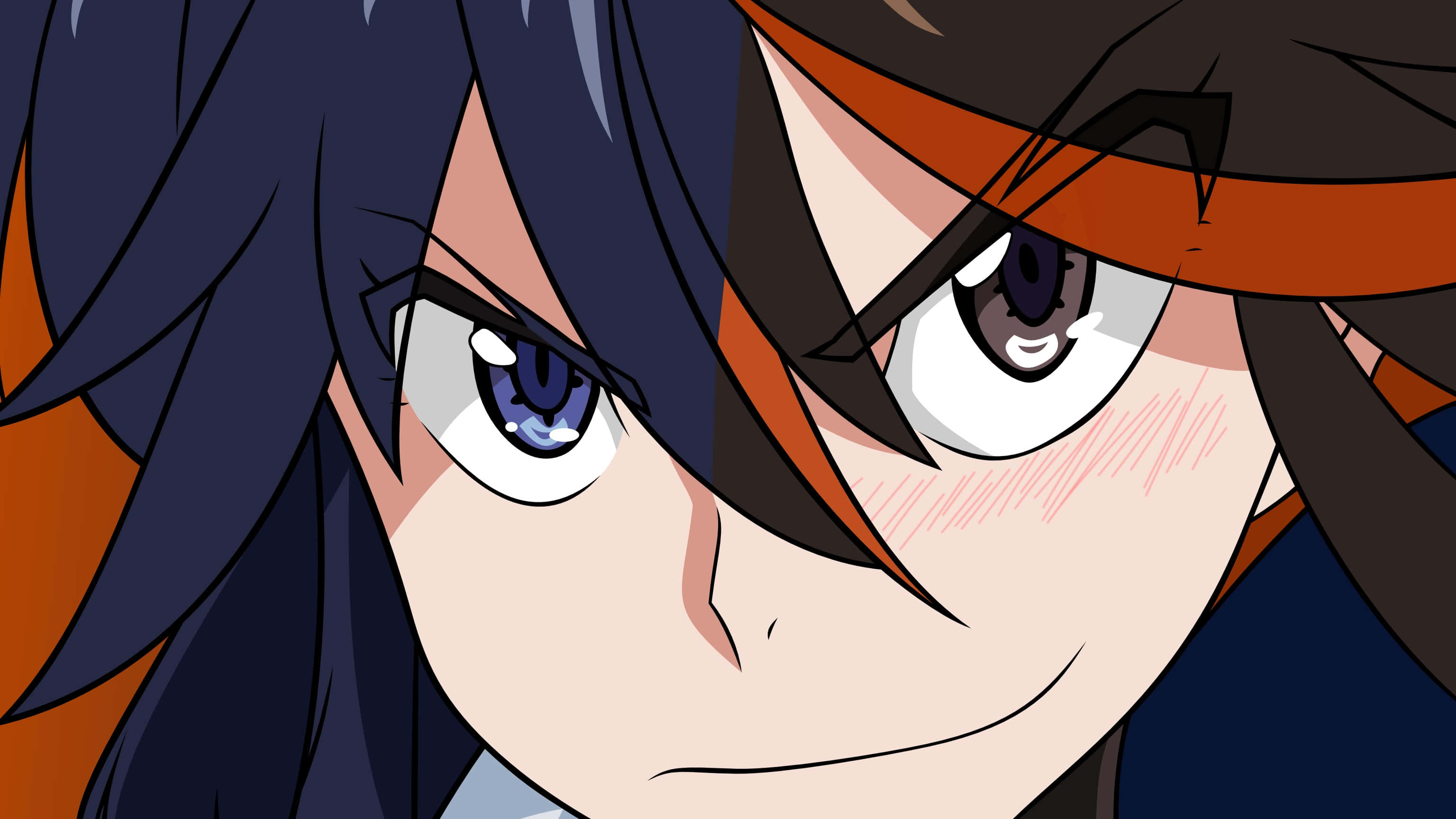 Ryuko Matoi, blue eyes, dark hair, 2K Desktop Wallpaper