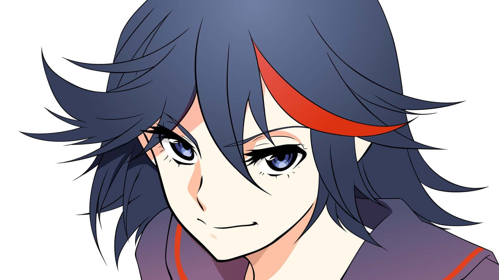 Ryuko Matoi, dark blue hair, red streak, HD Desktop Wallpaper