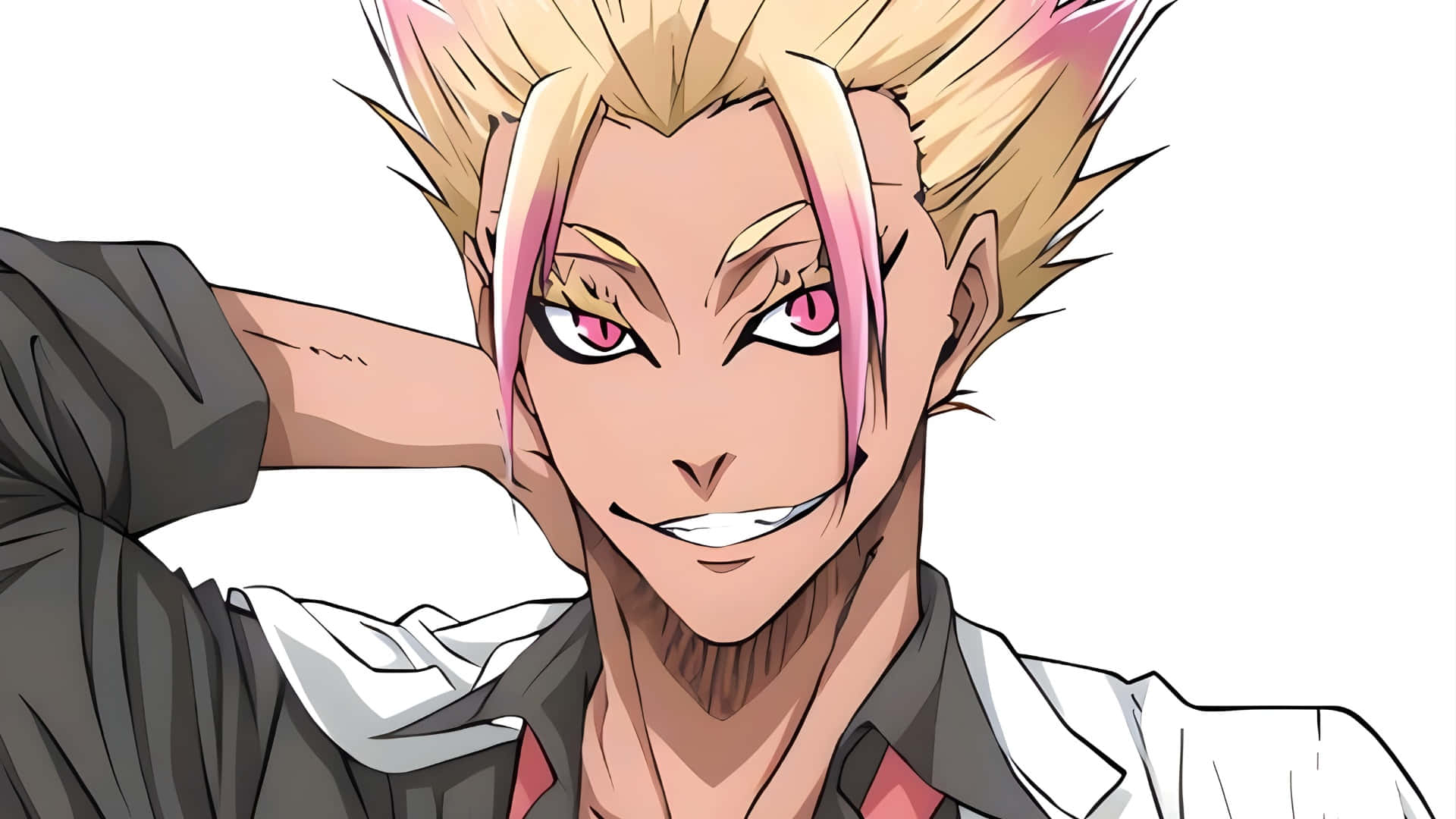 Ryusei Shido, spiky blonde hair, pink streaks, Full HD Desktop Wallpaper