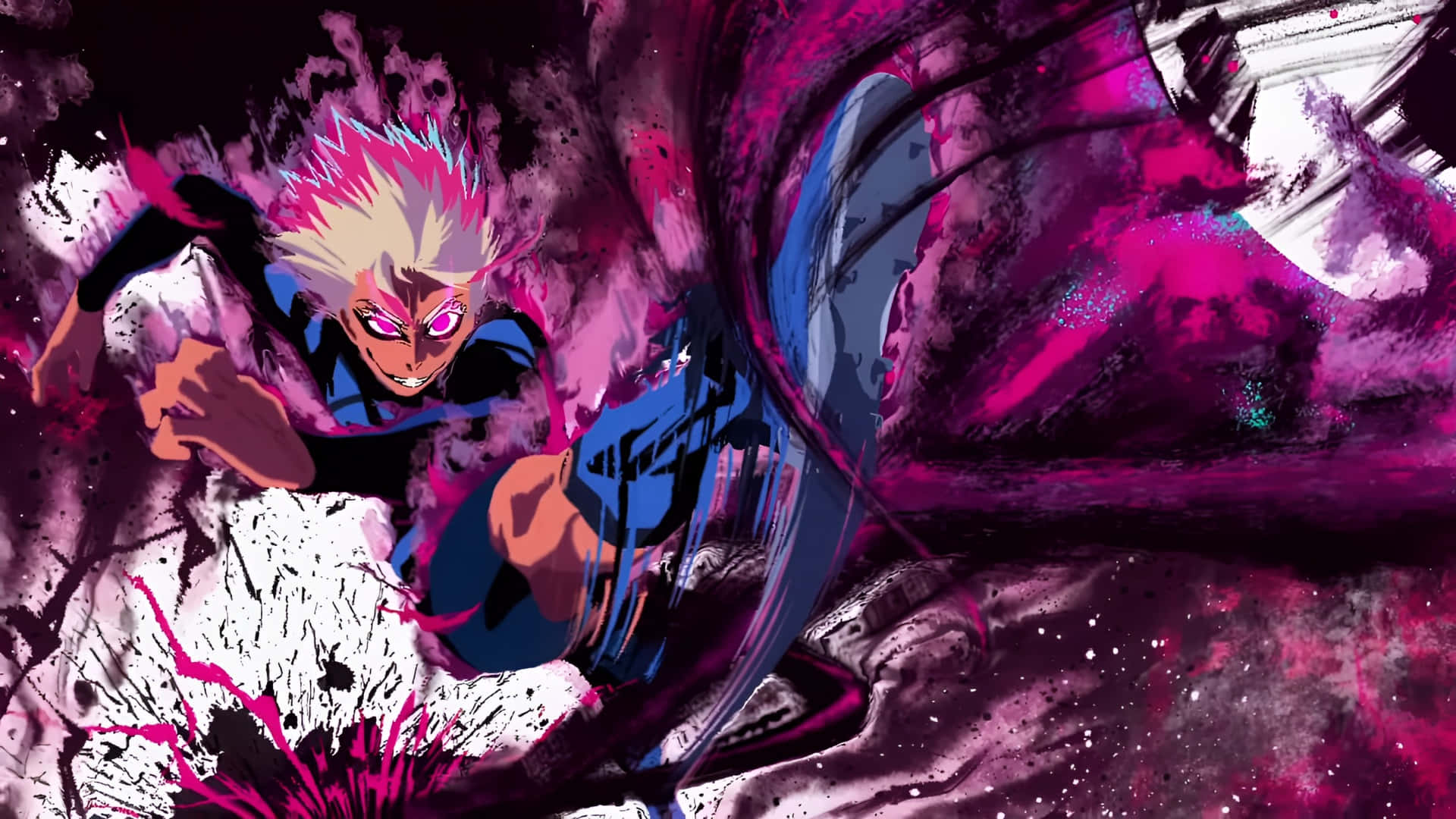 Ryusei Shido, spiky blonde anime warrior, blue armor, Full HD Desktop Wallpaper
