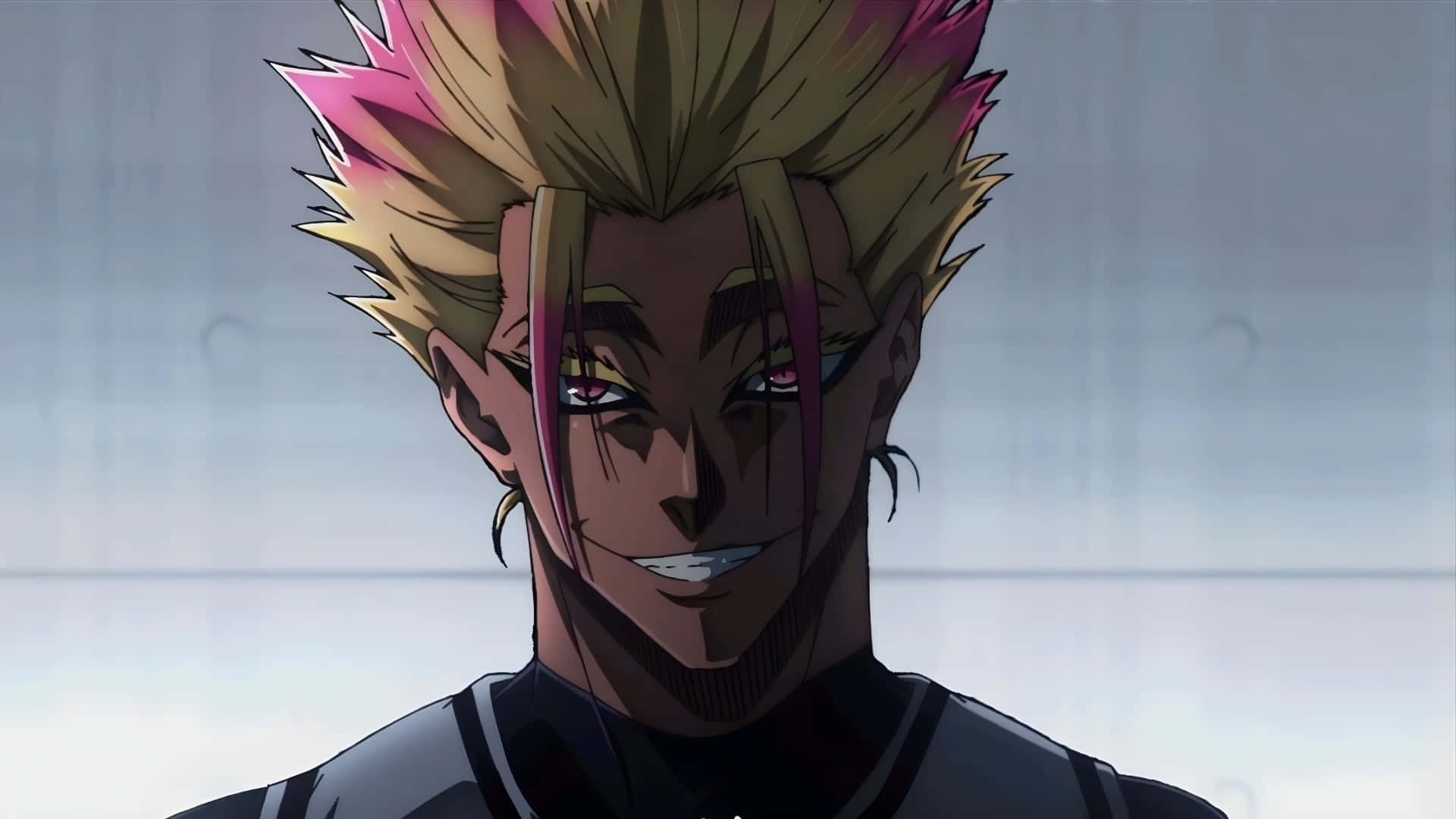 Ryusei Shido, spiky blonde and pink hair, confident smirk, Full HD Desktop Wallpaper