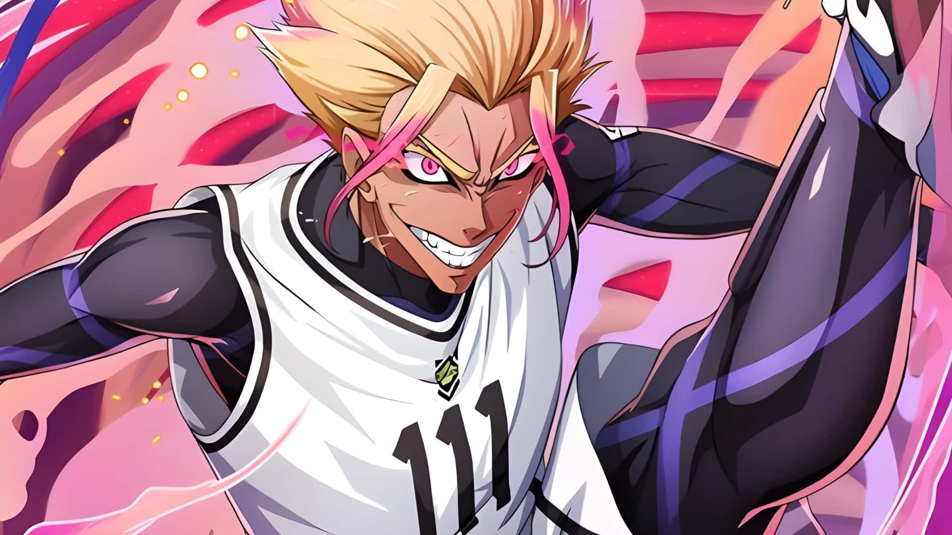 Ryusei Shido, spiky blonde hair, pink streaks, Full HD Desktop Wallpaper