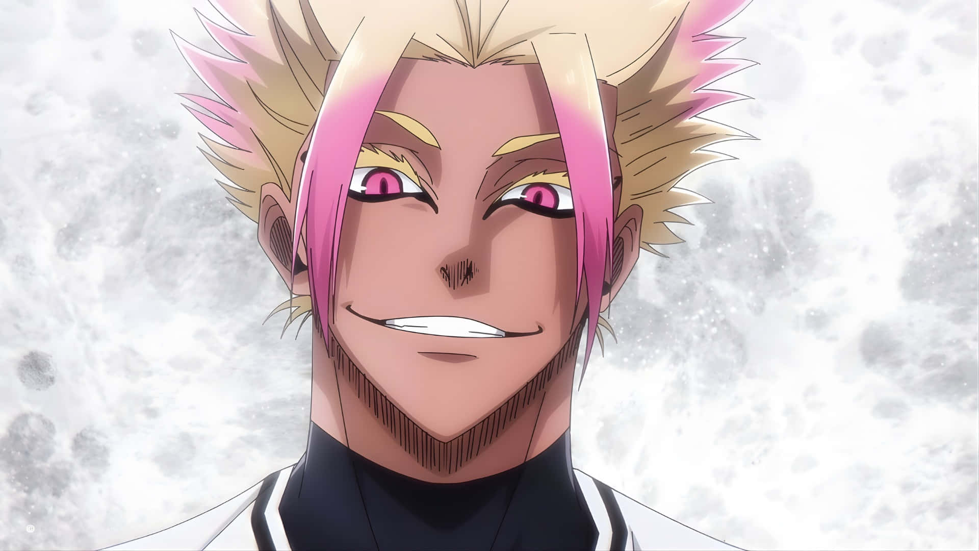 Ryusei Shido, spiky blonde and pink hair, sharp pink eyes, Full HD Desktop Wallpaper