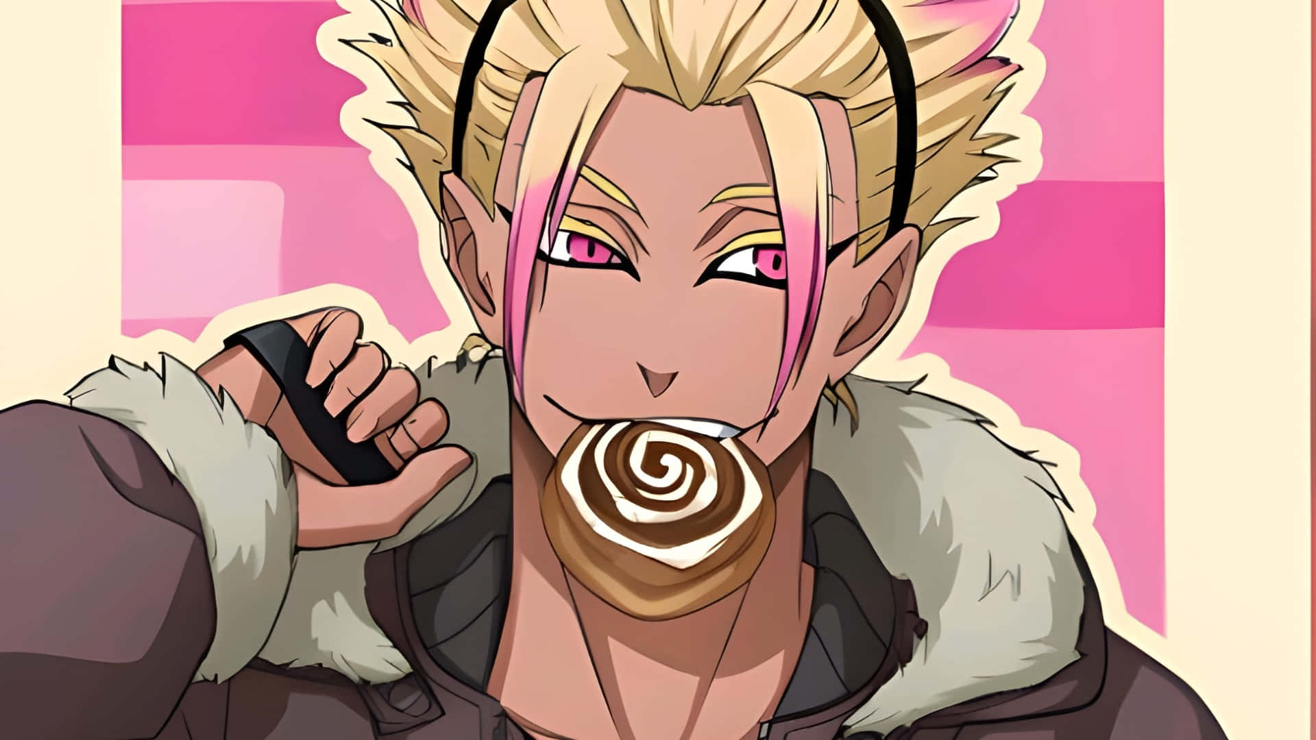Ryusei Shido, spiky blonde hair, pink streaks, Full HD Desktop Wallpaper