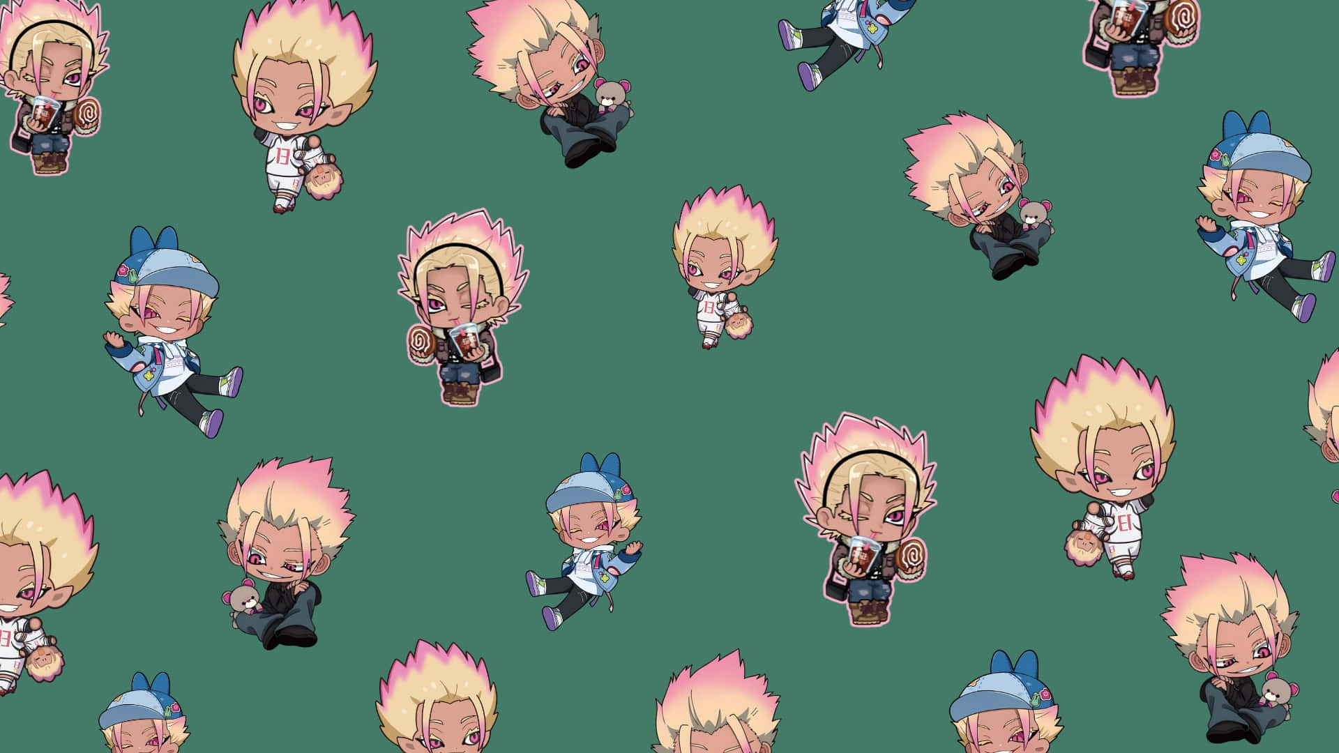 Ryusei Shido, chibi, pink hair, Full HD Desktop Wallpaper
