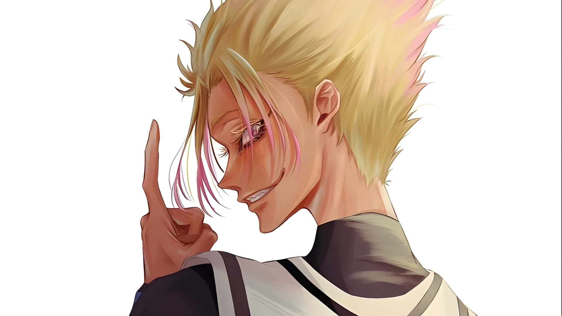 Ryusei Shido, spiky blonde hair, pink highlights, Full HD Desktop Wallpaper