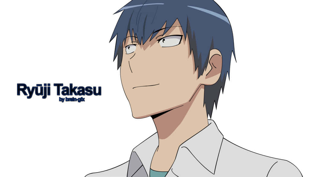 Ryuuji Takasu, blue hair, smirk, SD Desktop Wallpaper