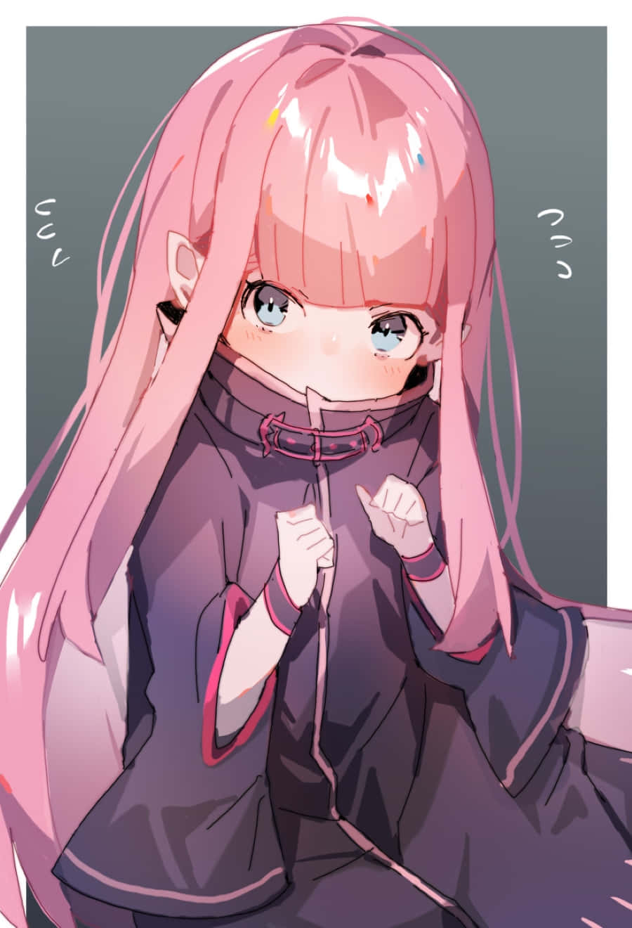 Ryuzu Meyer, pink-haired anime girl, dark hooded outfit, HD Phone Wallpaper