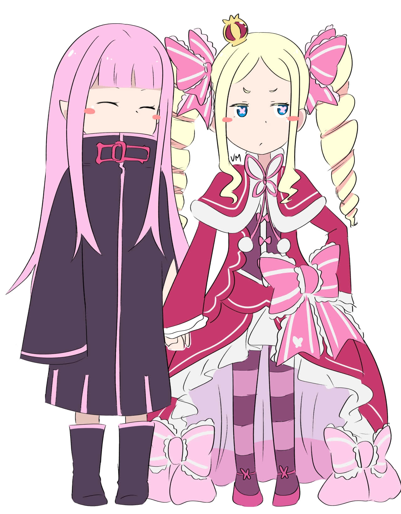 Ryuzu Meyer, dark pink outfit, elaborate pink and white dress, HD Phone Wallpaper