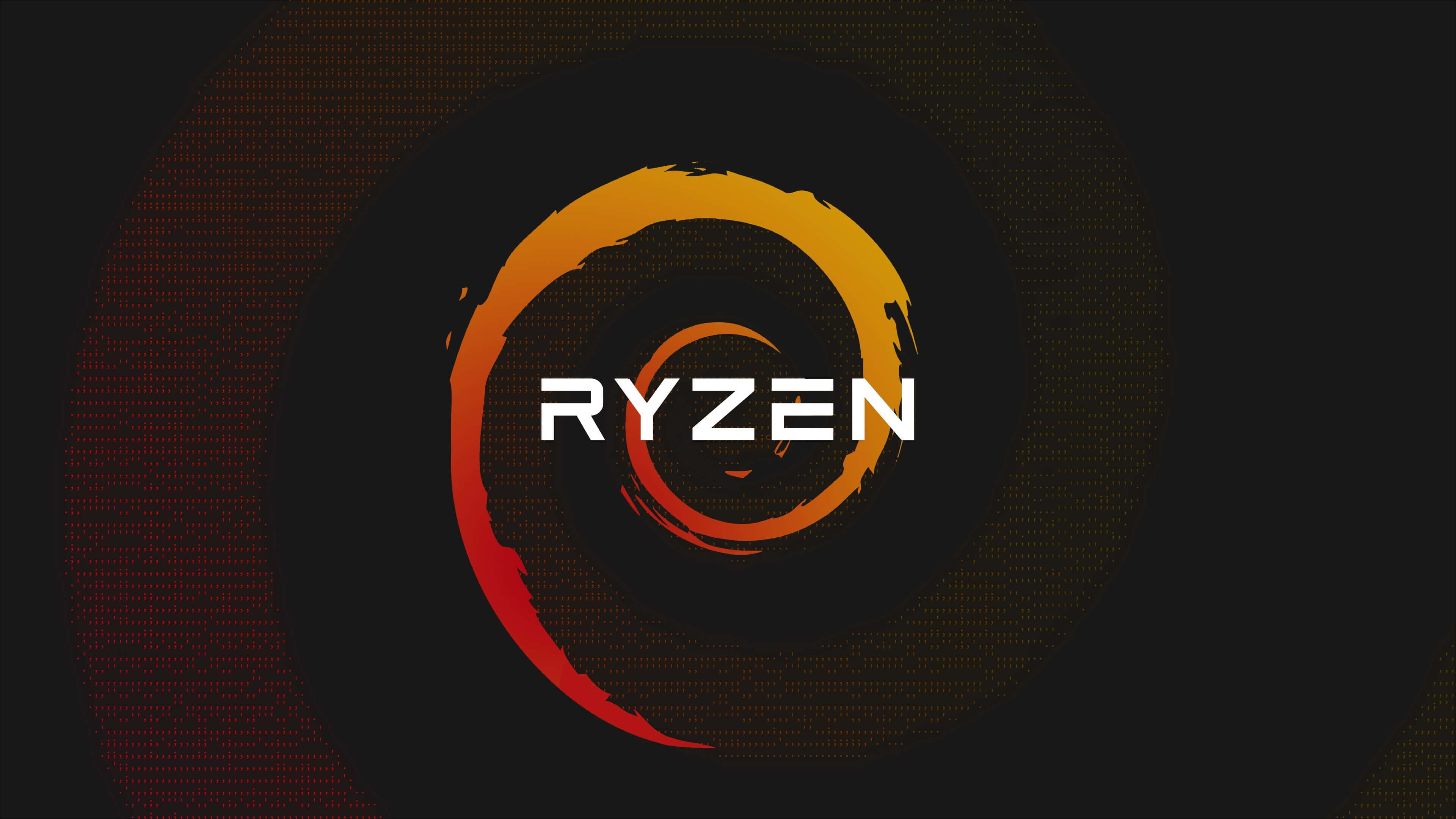 Ryzen, fiery orange, red, 4K Desktop Wallpaper